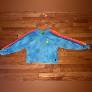 Aviator Nation bolt embroidery classic cropped crew sweatshirt, Med- Great cond